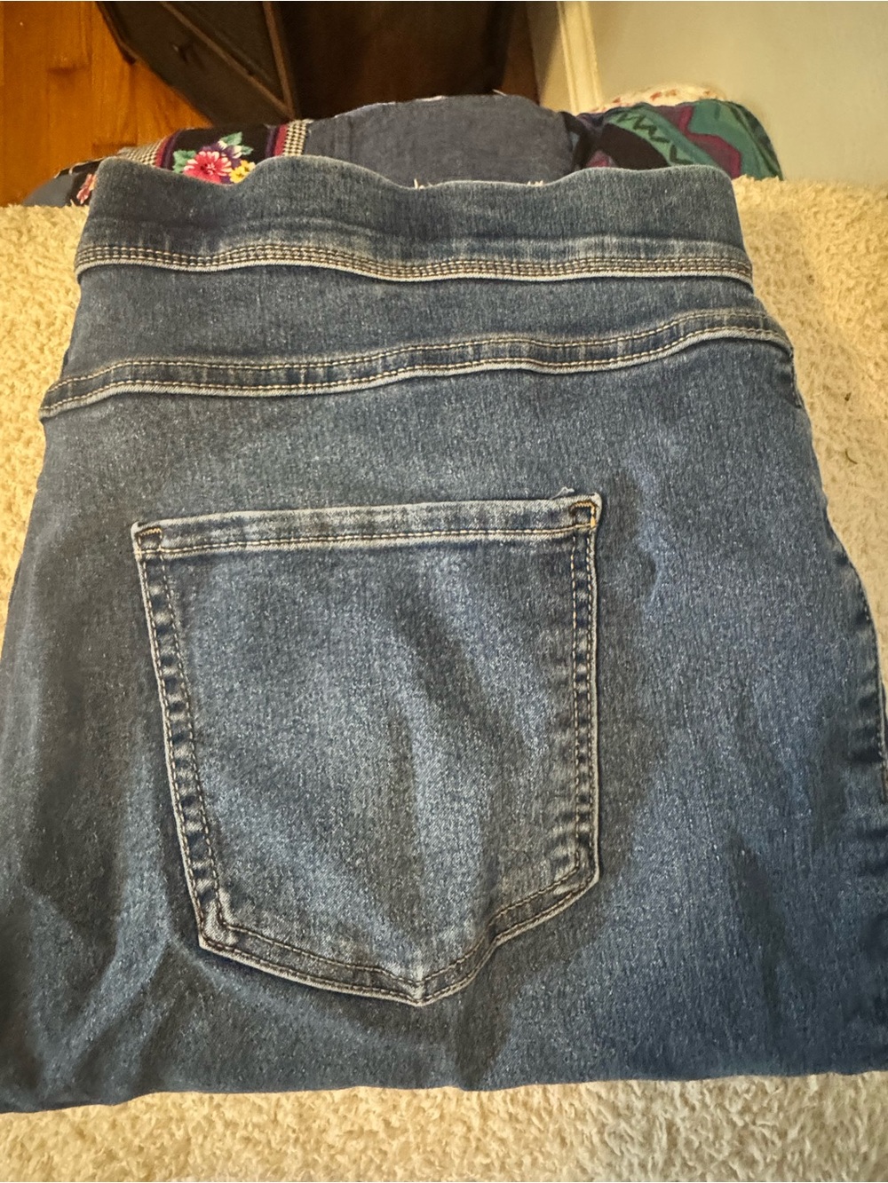 Terra & Sky Women's Dark Blue Jeggings with Rear Patch Pocket